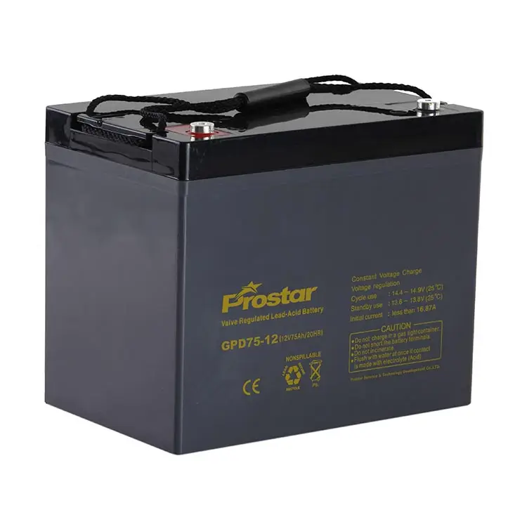 12V75Ah/20HR Gel Agm Deep Cycle AGM Battery Rechargeable Lead Acid Solar Battery Pack