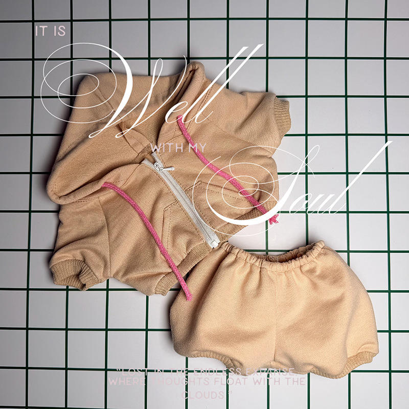 Ensemble à capuche kaki Labubu