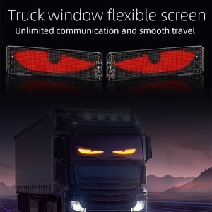64 * 20Car aksesuarları Led matris piksel paneli Diy RGB App + uzaktan kumanda programlanabilir şeytan gözler gösterge ışığı kamyon Led ışıkları - Product Image 2