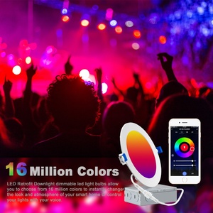 Akıllı WIFI 6 inç LED tavan ışık uygulaması ve ses kontrolü RGBW LED gömme ışık Alexa/Googla ev ince panel AYDINLATMA - Product Image 4