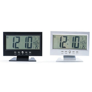 Controllo vocale a grande schermo orologio elettronico Multi-funzionale luminoso data orologio creativo Desktop termometro orologio integrato - Product Image 2