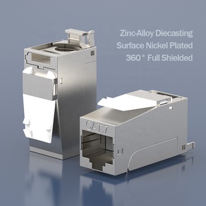 Linkwylan Toolless Telecom Parts Cat7 Keystone Jack Shielded RJ45 Keystone Module for Face Plate Blank <strong>Patch</strong> <strong>Panel</strong> Cat 7 Cat 7 - Product Image 2