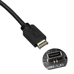USB 3.1フロントパネルヘッダーからUSB-C Type-Cメス延長ケーブル (パネルマウントネジ付き)