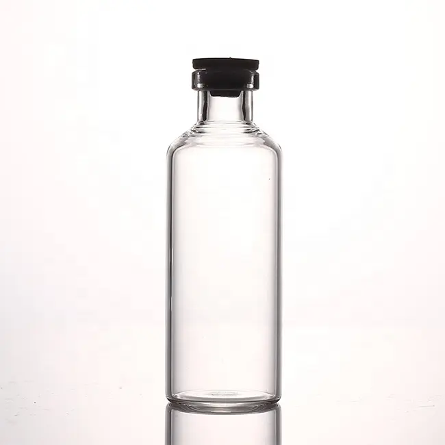 Vial de botella de vidrio tubular cosmético ámbar transparente de 25ml Botellas de vidrio de calidad superior para cosméticos