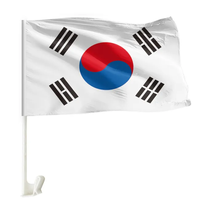 Poste de poliéster tejido de 110gsm para ventanas de coche, poste con bandera de la República de Corea, EE. UU.