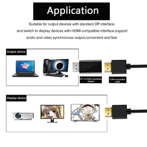 HMIからDPへのオスからメスへのコンバーター4KディスプレイポートからHMIへ-PCTVラップトッププロジェクター用の互換性のあるアダプタービデオオーディオHDケーブル - Product Image 6