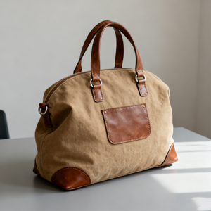 Nhà Sản Xuất Hot Bán Bán Buôn Cổ Điển Hành Lý Tote Túi Thời Trang Da Công Suất Lớn Vải Du Lịch Vải Thô Túi - Product Image 4