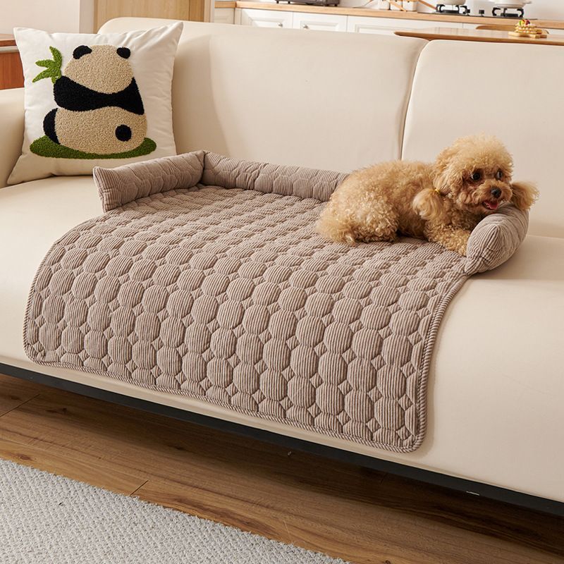 Corduroy Round Pet Pad - Brown