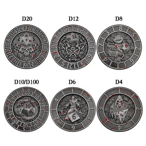 RPG DND xúc xắc quyến rũ vai trò chơi trò chơi kim loại rắn đa diện 6 mặt lăn xúc xắc Spinner - Product Image 5