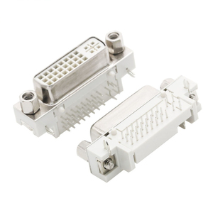 <strong>DVI</strong>-D Interface Computer Monitor D-Sub Connectors 90 Degree Plug Socket with DV24+5 Pin Female Head Video Socket - Product Image 1