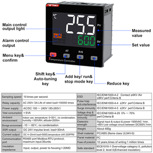 TOKY 100-o termostato industrial de 240V 50/60Hz com RS485 Dual o controlador da temperatura do algoritmo do <span class=keywords><strong>PID</strong></span>