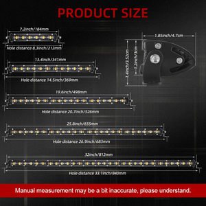 超高輝度6D単列スリム薄型32インチ24VバラLedホワイトアンバーストロボオフロードUTVATVカーテールLedライトバー