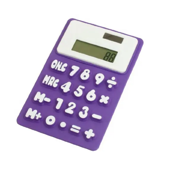 8 Digit Zonne-energie Pocket Siliconen Calculator Siliconen Opvouwbare Rekenmachine