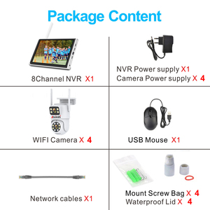 Sistema di telecamere di sicurezza wireless a doppio schermo a 4MPDual lente Wifi Ptz con rete wireless Nvr Kit Kit per telecamere Wifi per la casa - Product Image 4
