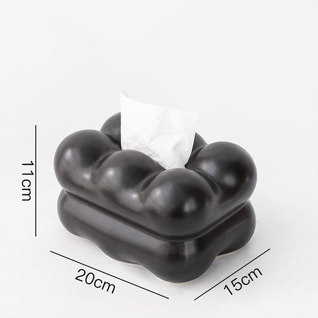 Boîte à mouchoirs B Marshmallow-Noir
