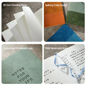 New Custom Flat <strong>Striped</strong> Splicing Color Design Print Diary Softcover Fleasible Vegan Leather Journal Planner <strong>Notebook</strong> - Product Image 3