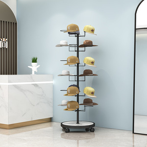 6-Tier 30 cappello girevole espositore albero portabagagli espositori portatili con ruote cappello girevole espositore - Product Image 4