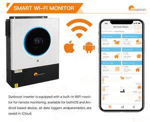 SUNBOOST Hybrid Inverter 8KW 11KW 48V 6 Parallel On-Off Dual <strong>Input</strong>/Dual <strong>Output</strong> <strong>Single</strong> <strong>Output</strong> Built-in WiFi Inverter - Product Image 4
