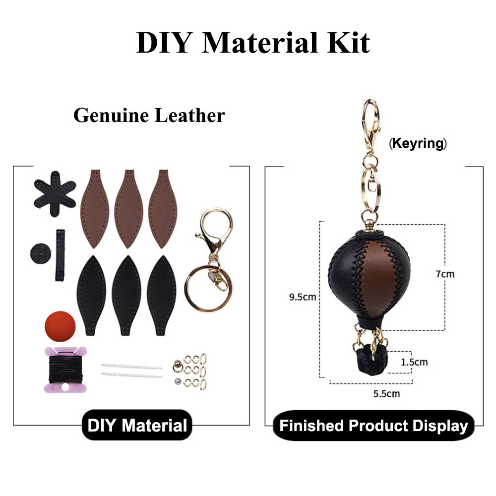 Porte-clés DIY marron noir