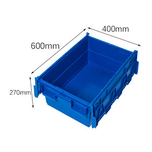 51Lプラスチック製ソリッドボックス蓋ネスティングスタッキングクレートコンテナ移動用 - Product Image 2