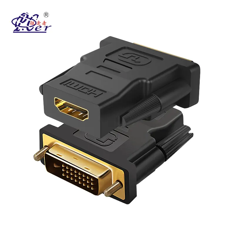Compatible con adaptador chapado en oro de 1080P DVI 24 + 1/24 + 5 macho a conector convertidor hembra HDMI