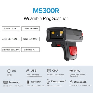High Quality Wireless Industrial 1D 2D <strong>QR</strong> <strong>Code</strong> Reader Mini NFC Bluetooth Ring Barcode Scanner for Warehouse - Product Image 3
