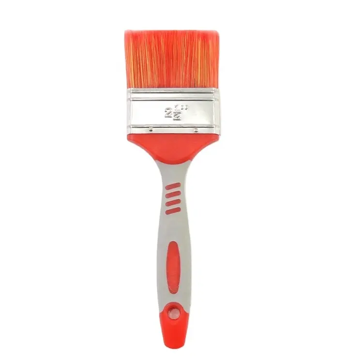 Good For Fast Painting Red Plastic Handle Natural Bristle Paint Brush Different Size