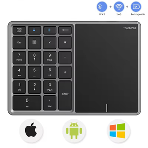 Tragbares Mini Type C Zahlentisch 2.4 G 22 Tasten kabellose BT-Tastatur Tastatur mit Touchpad für Mac Laptop Tablets Computer - Product Image 2