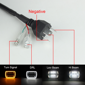 5x7 <strong>Led</strong> Headlights 7x6 100W 12V Square Headlamp with White DRL Amber Turn signal Sealed Beam Replacement Hi/Lo Beam - Product Image 3