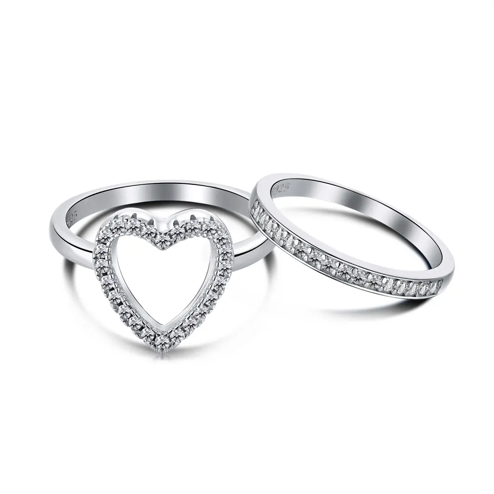 Dylam cincin perak Chunky membuat cincin pertunangan Anda sendiri sangat murah kustom Moissanite set pernikahan unik sederhana mereka