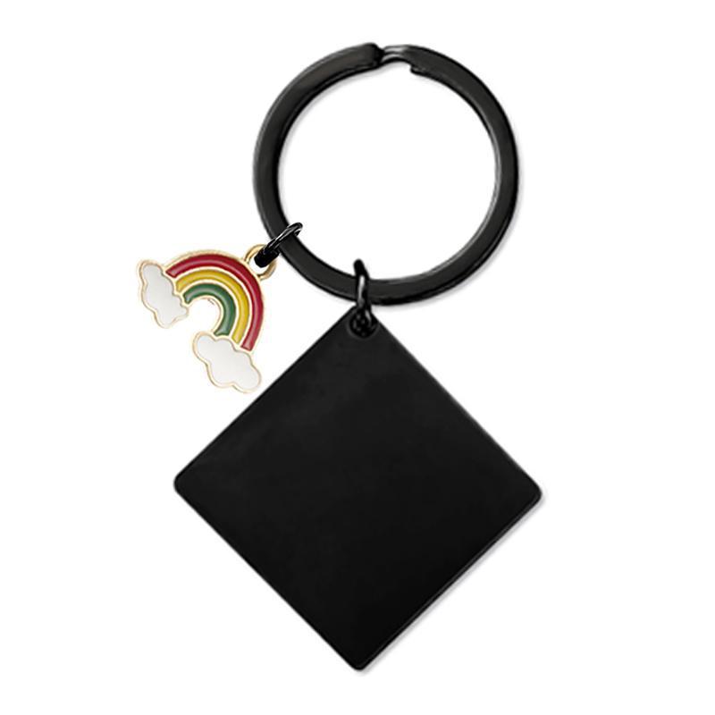 (negro) llavero arcoíris de 30*30 mm (montado)