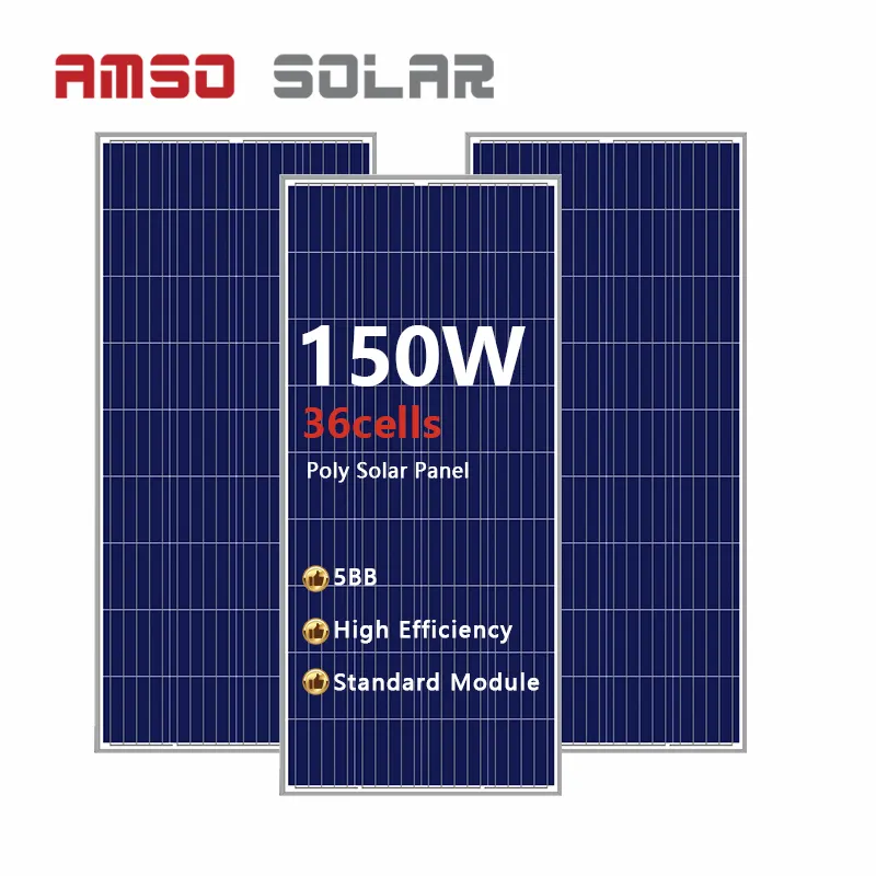 Painel solar 150w 18v polisilicone 24v, painel solar azul