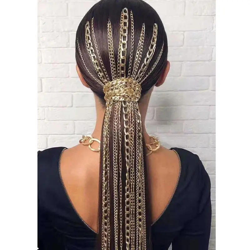 Романтическое модное удлинение парика позолоченная кисточка заколка для волос аксессуары для волос цепочка для головы ювелирные изделия