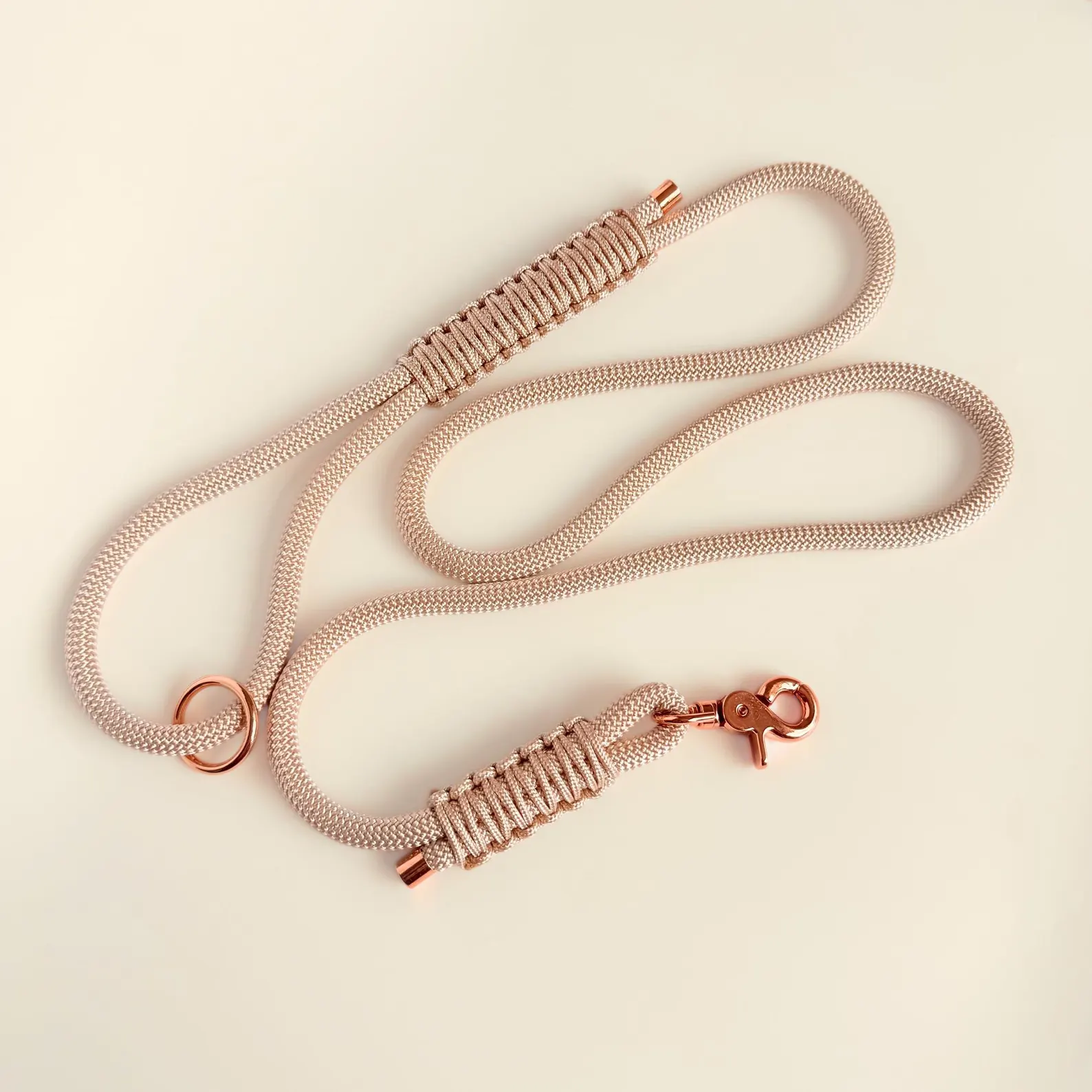 Correa para perro de cuerda trenzada color champán