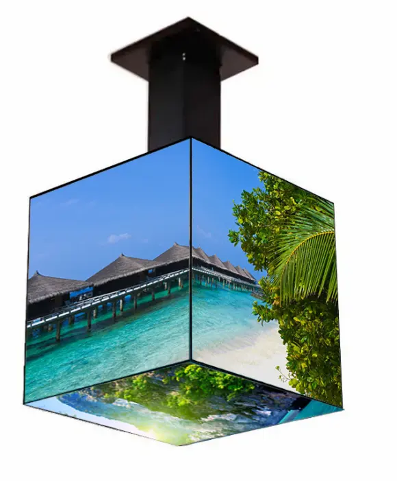 Los más vendidos llamativos 5 caras P2.5 P3 P4 cubos pantalla LED Digital cubo LED video wall para exteriores