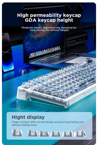 AULA F98pro 95 <strong>Keys</strong> Transparent RGB Hot Swap Intelligent Display Tri-Mode Connect Game Mechanical <strong>Keyboard</strong> - Product Image 5