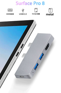 デュアルUSB Cハブ2 USB 3.0 HDTV SD TFカードリーダータイプC Dock 6-in-1 Surface Pro用多機能8 9 10 - Product Image 6