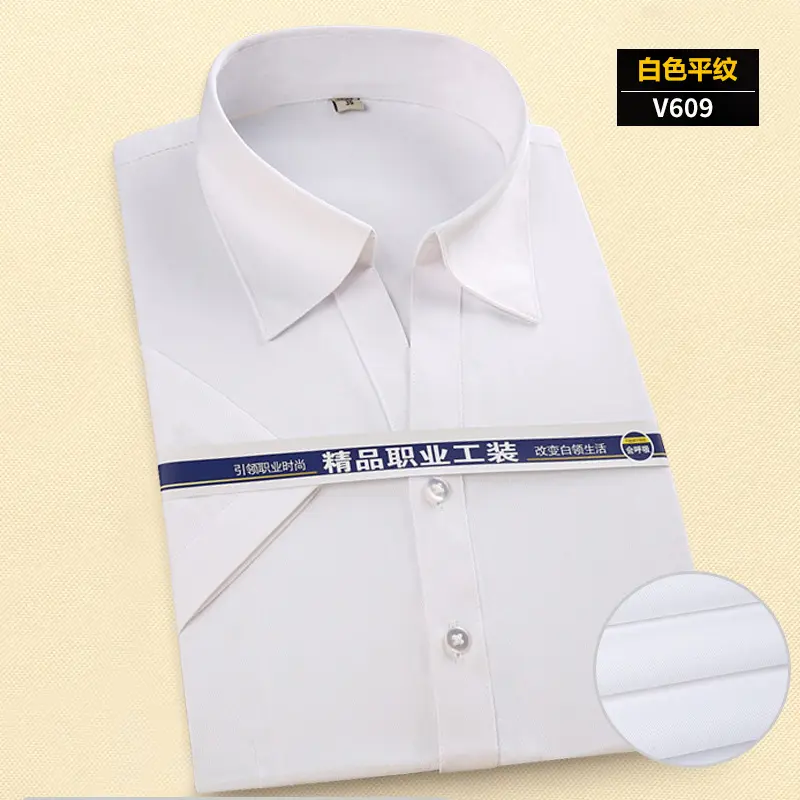 F019B camisa de hombre de manga corta para mujer Camisas blancas para mujer