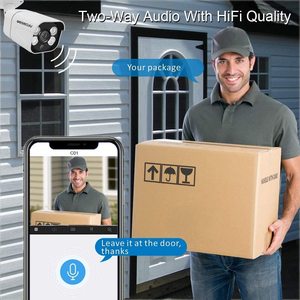 WESECUU 5MP PoE IP摄像机套件广角2路音频全彩夜视人体检测即插即用4CH POE NVR套件 - Product Image 3