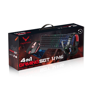 Venta al por mayor 4 en 1 Juego de juegos Colorido LED Auriculares con cable Mousepad Oficina Teclado Ratón para ordenador PC Latop - Product Image 4