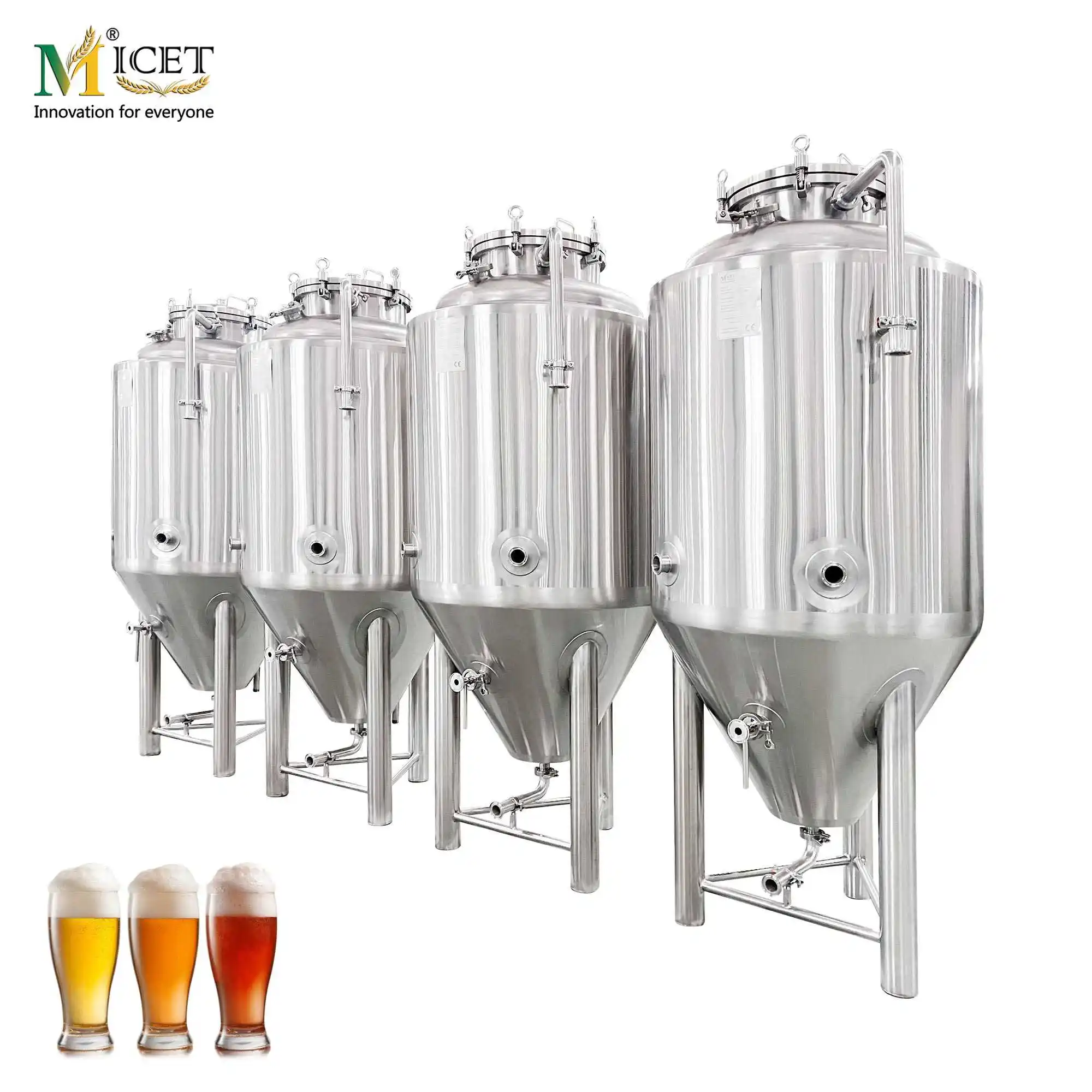 Fermenteur isobare en acier inoxydable 304 100L 200L 300L fermentation de bière Kombucha cuve de réaction réservoir de culture de levure en vente