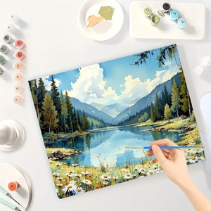 Yetişkinler için sayılar kiti tarafından vadisi boya-dağların DIY güzelliği, göller ve kır çiçekleri 16x20 inç, çerçevesiz sanat hediyeleri - Product Image 3