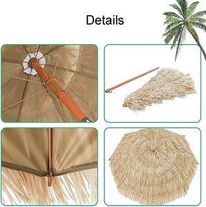 户外桌伞，带防晒织物的草帽，倾斜和三角形底座，用于露台 - Product Image 2