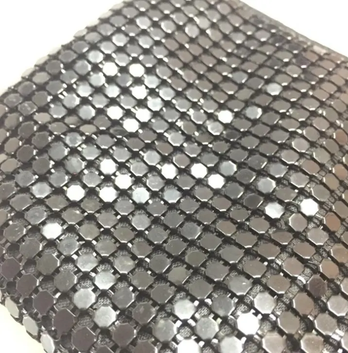Cyg chainmail tecido colorido malha de metal para os designers da semana de moda amor tecidos