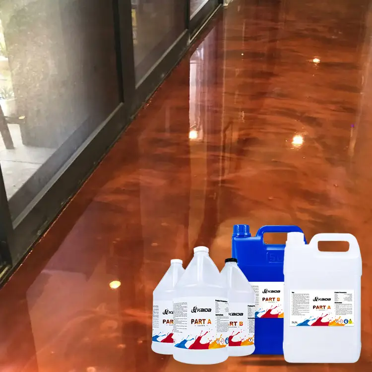Wholesale 2 Part Epoxy Resin Clear For Metallic Paint Floor Clear 2 Component Epoxy Glue For 3D Epoxy Metallic Floor