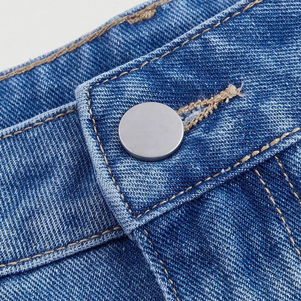 WS186 short jeans para mulheres com bainha rasgada short jeans personalizados