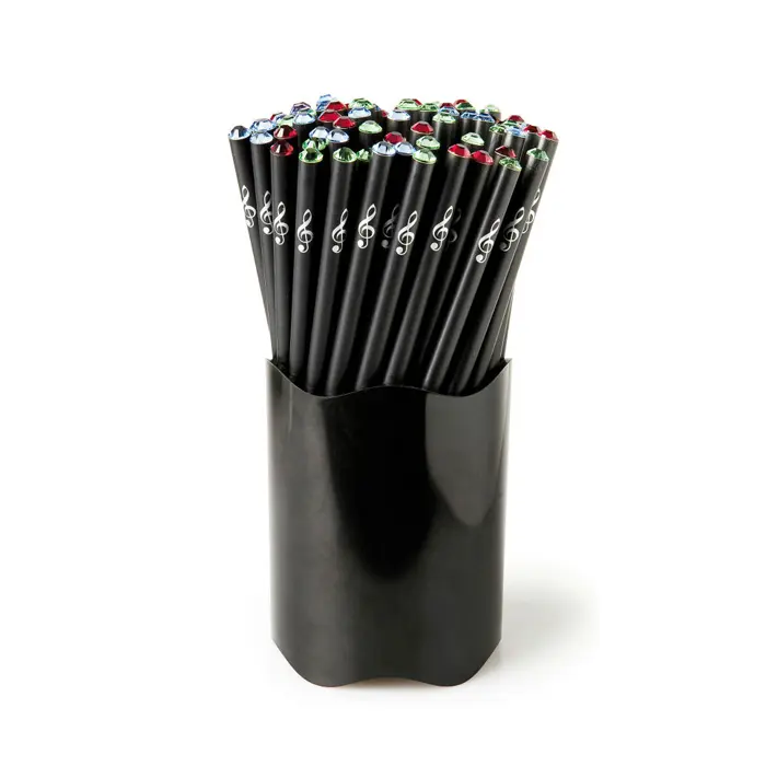 Novelty Design Black Wooden HB Crystal Pencil Gift Set