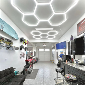 6500K a nido d'ape Garage Led luce esagonale griglia luce del soffitto luce Led officina per dettagli Garage casa su misura gratuitamente - Product Image 6