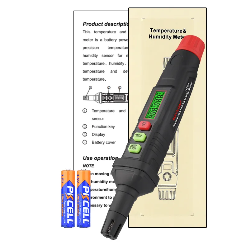 MAYILON-termómetro HT62, higrómetro, Sensor de temperatura y humedad ambiental, tipo bolígrafo, portátil