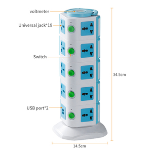 ซ็อกเก็ตต่อขยายแบบยุโรปพร้อมพอร์ต USB 2พอร์ตความยาวสาย3ม. 10A กระแสไฟ - Product Image 3
